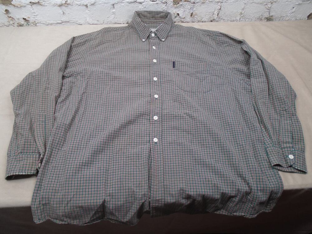 Abercrombie Fitch The Big Shirt Size Men's XL Green Red Plaid Button Down Vtg
